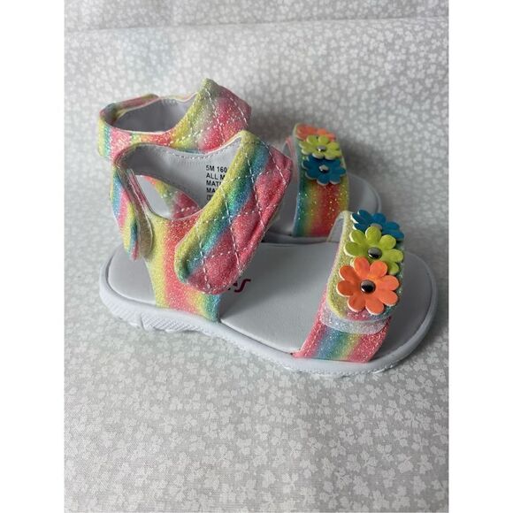 Rachel Shoes Girls 5 Toddler Karla Rainbow Multi Sandals - Picture 2 of 13
